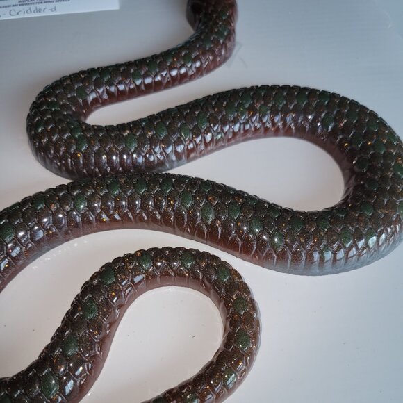 SNAKE winder COPPER GREEN Resin Figurine New collectible animal reptile HOME GAR - Picture 2 of 3